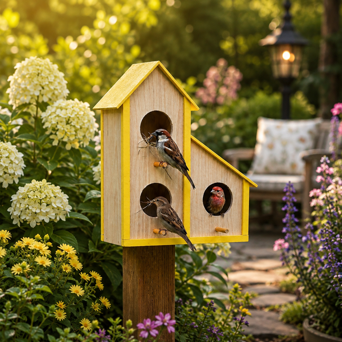 Triple Nesting Bird House